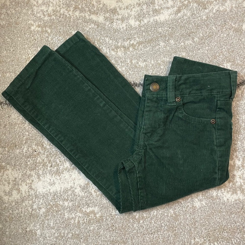 Janie and Jack‎ Boys Green Corduroy Pants Straight Leg Size 4 Forest Holiday